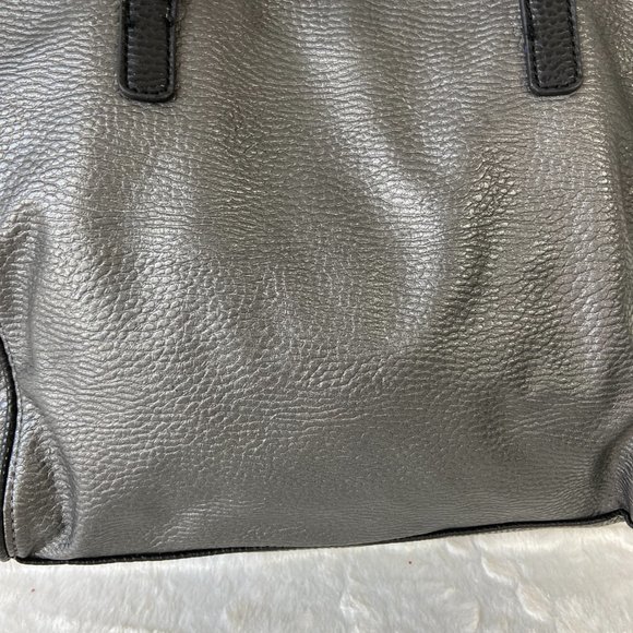 Chaps Pebble Gunmetal texture Shoulder Bag soft Classic Look - Picture 4 of 10